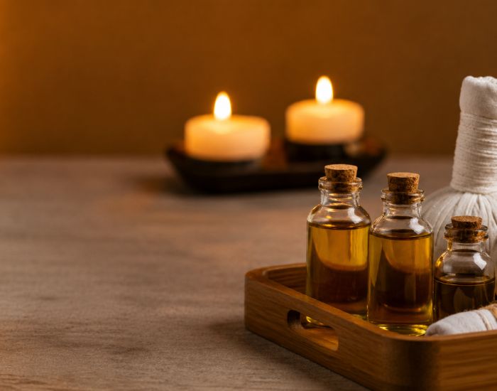 Massagem Abyanga — óleos vegetais ayurveda